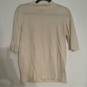 Vici Mock Neck 3/4 Sleeve Sweater Cream S